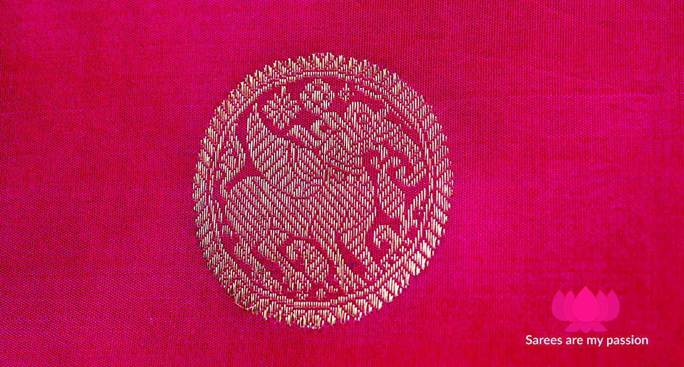 The ferocious Yali motif on a Kanchipuram Silk Saree